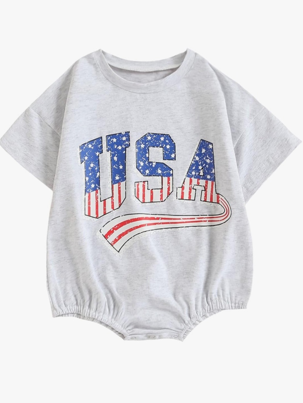 USA Appliqué 4th of July Baby Boy Girl Outfit Toddler Bubble Romper Retro NWT 2T